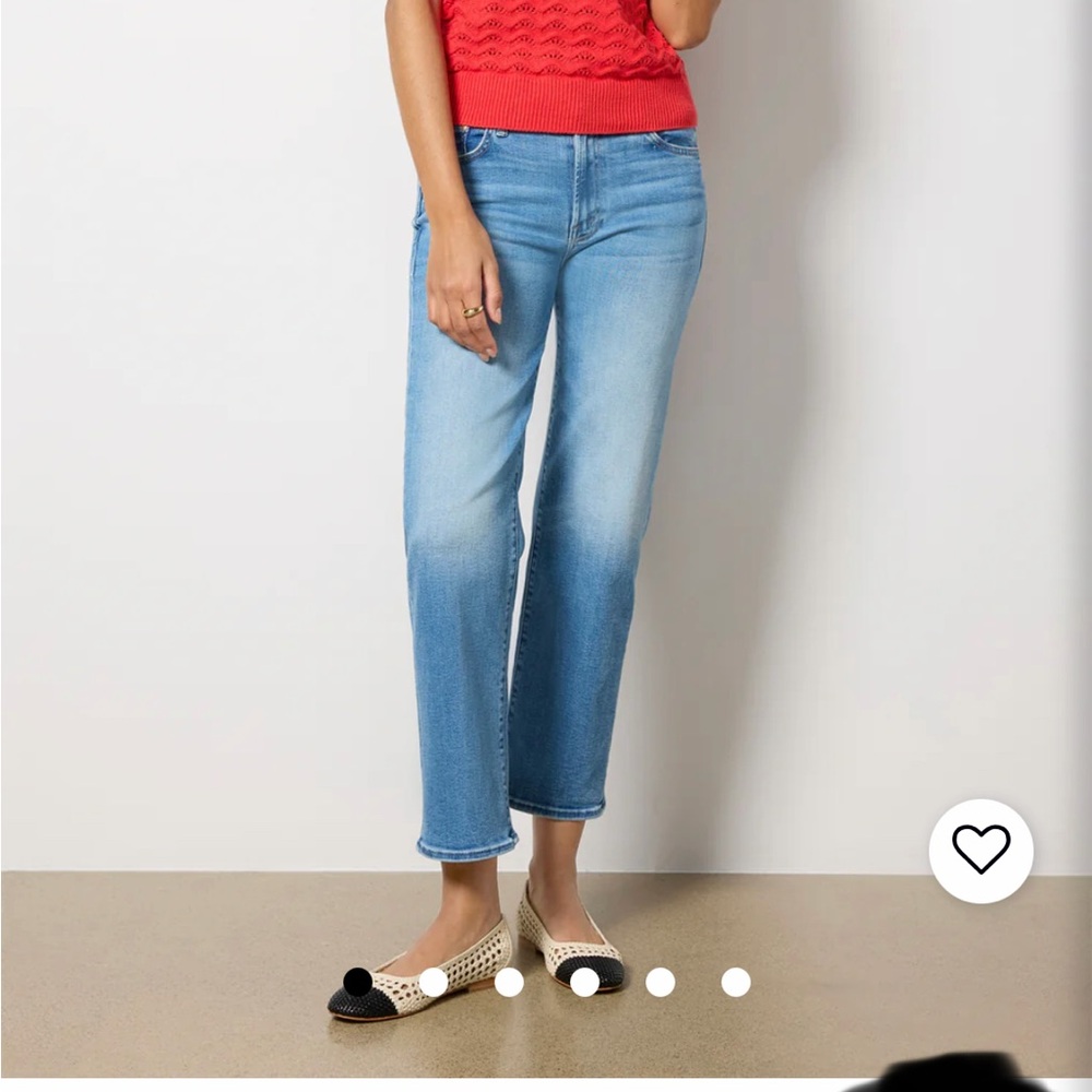 MOTHER LiL’ Rambler Zip Flood Out Of The Blue Straight Leg Jeans